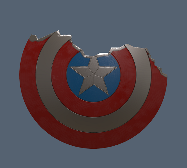 Captain America Endgame Broken Shield 3D Model STL File
